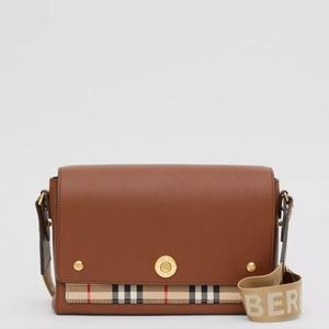 Vintage Check and Leather Note Crossbody Bag